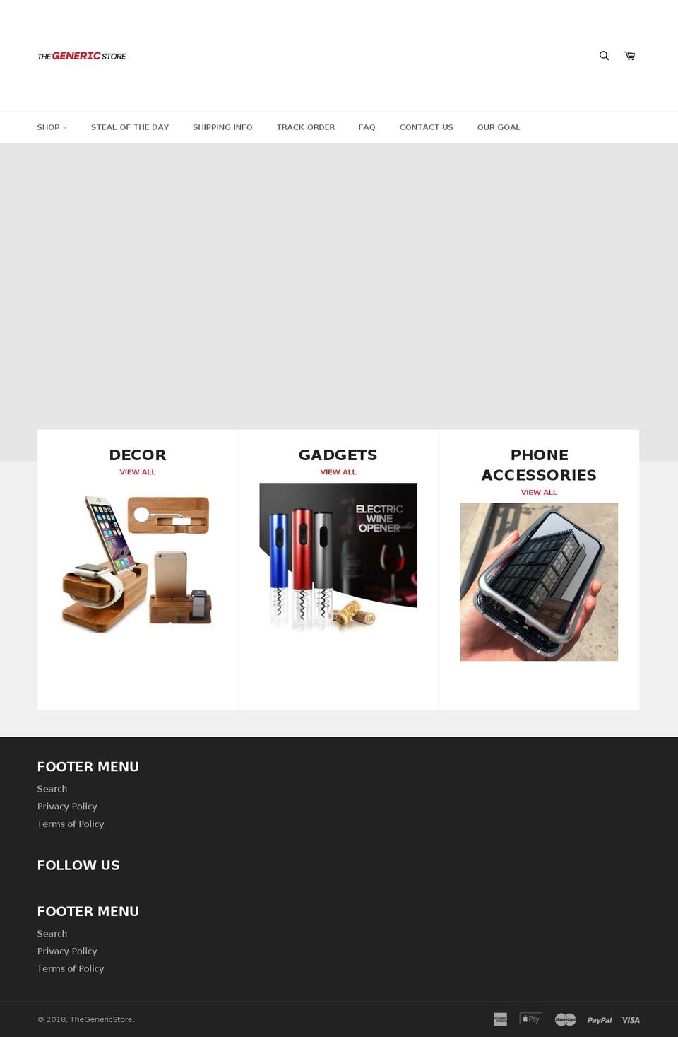 thegenericstore.com — Shopify storefront screenshot