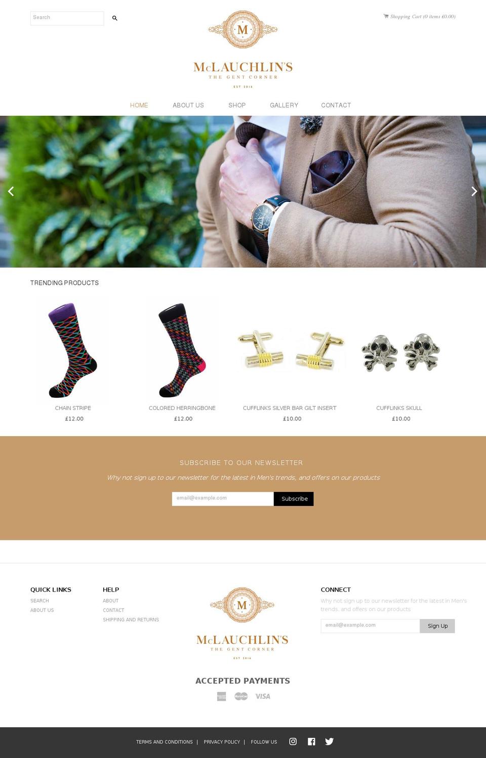 thegentcorner.com — Shopify storefront screenshot