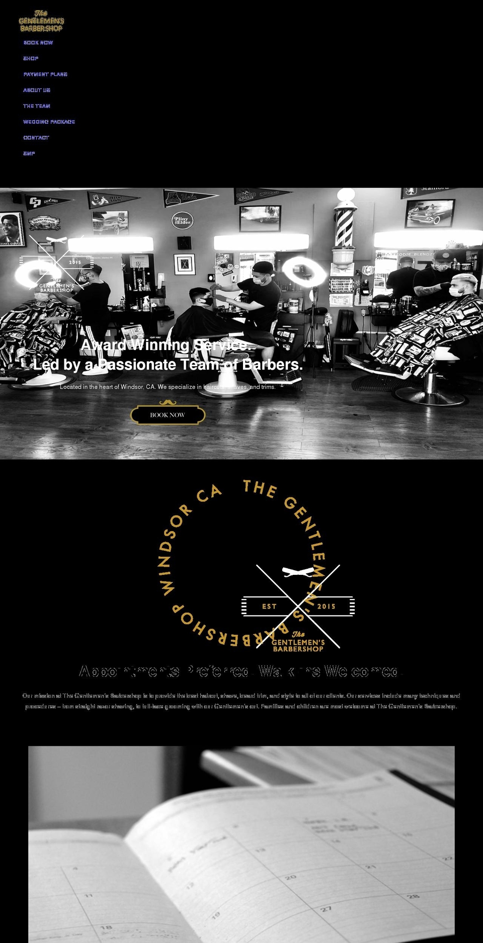 thegentlemensbarbershopwindsor.com shopify website screenshot