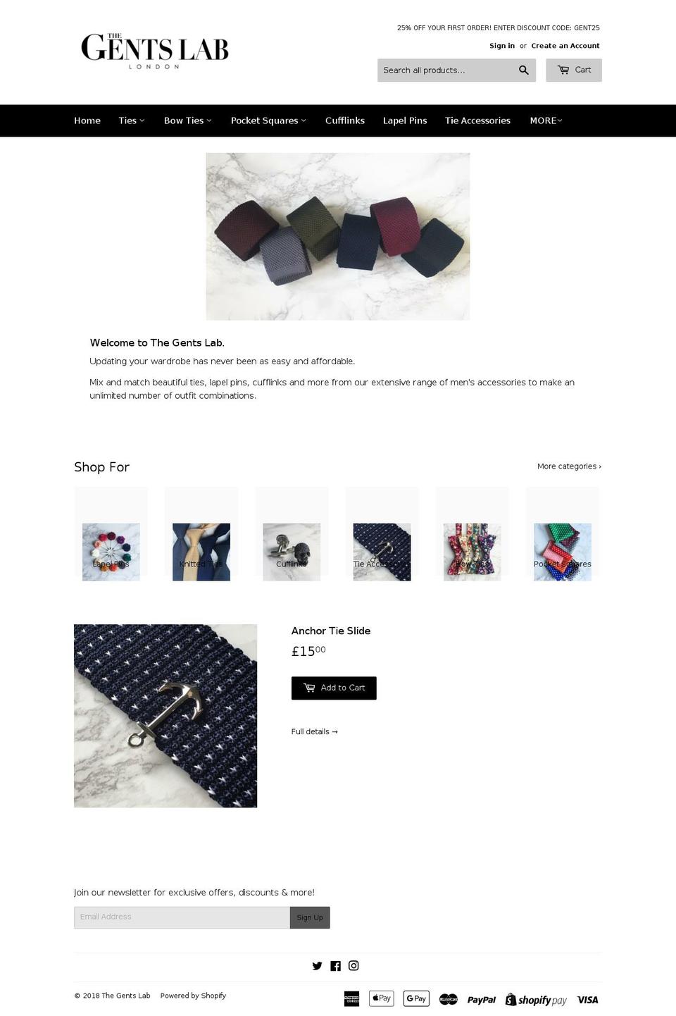 thegentslab.com — Shopify storefront screenshot