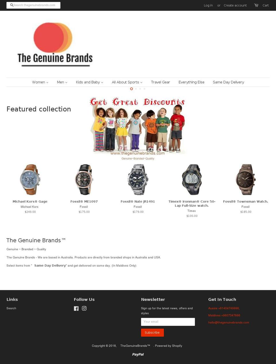 thegenuinebrands.com — Shopify storefront screenshot