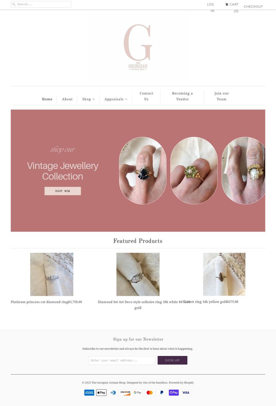 thegeorgianartisanshop.com shopify website screenshot