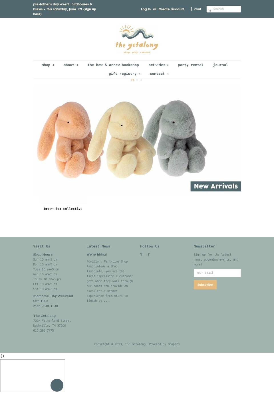 thegetalongshop.com shopify website screenshot