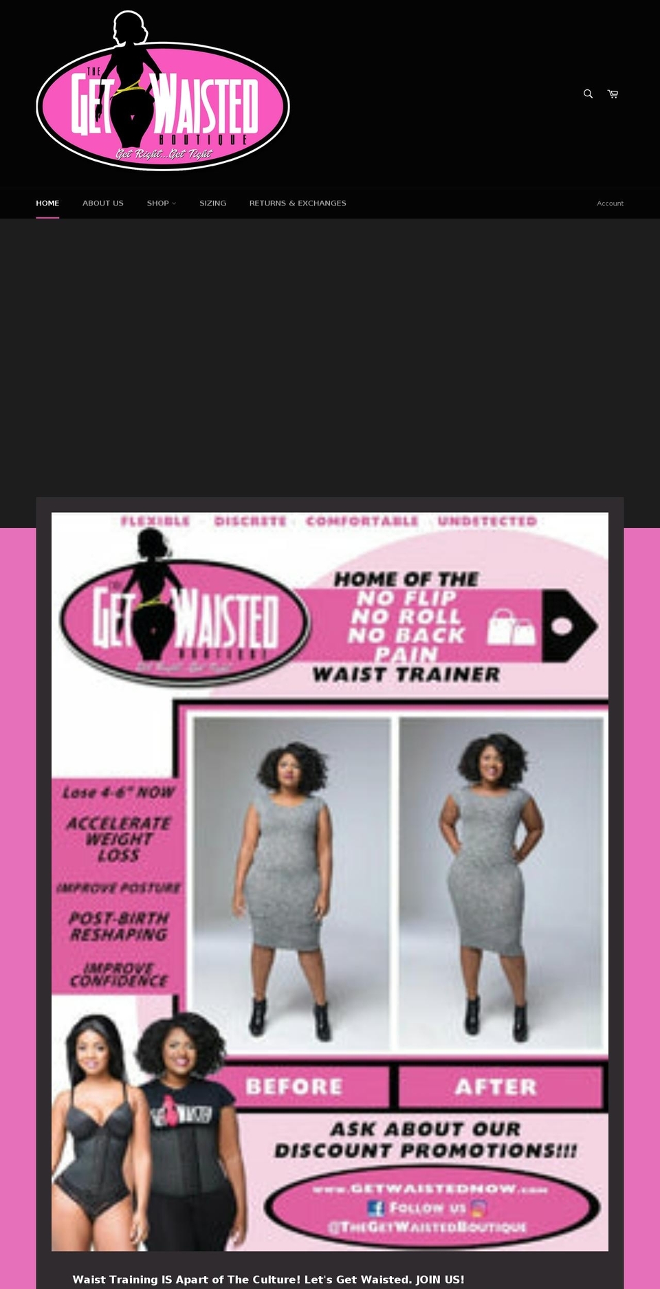 thegetwaistedboutique.com — Shopify storefront screenshot
