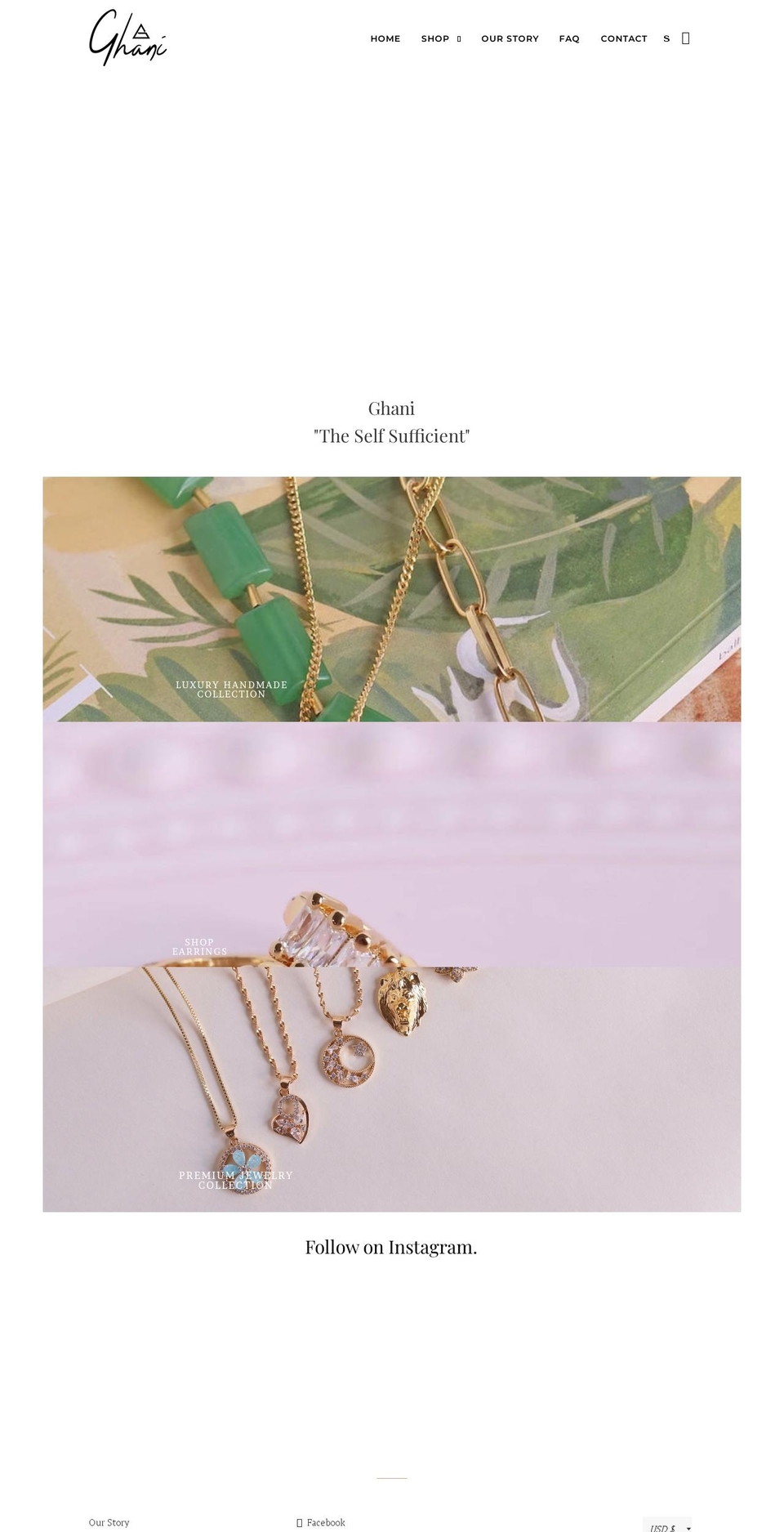 theghanibrand.com shopify website screenshot