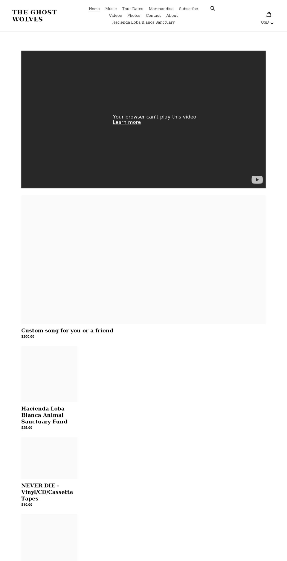 theghostwolves.com shopify website screenshot
