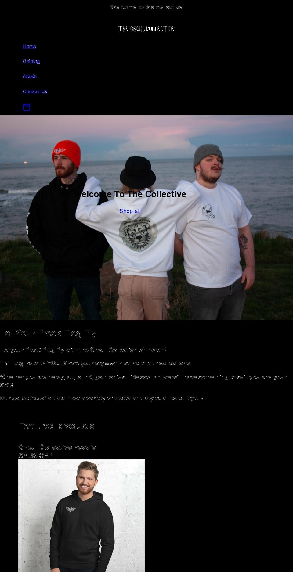 theghoulcollective.co.uk shopify website screenshot