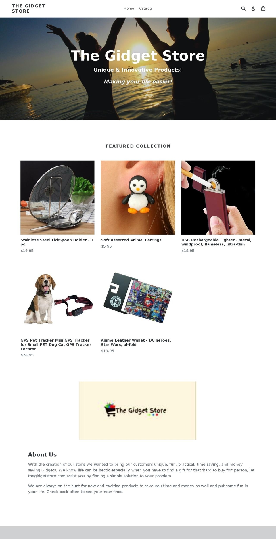 thegidgetstore.com — Shopify storefront screenshot