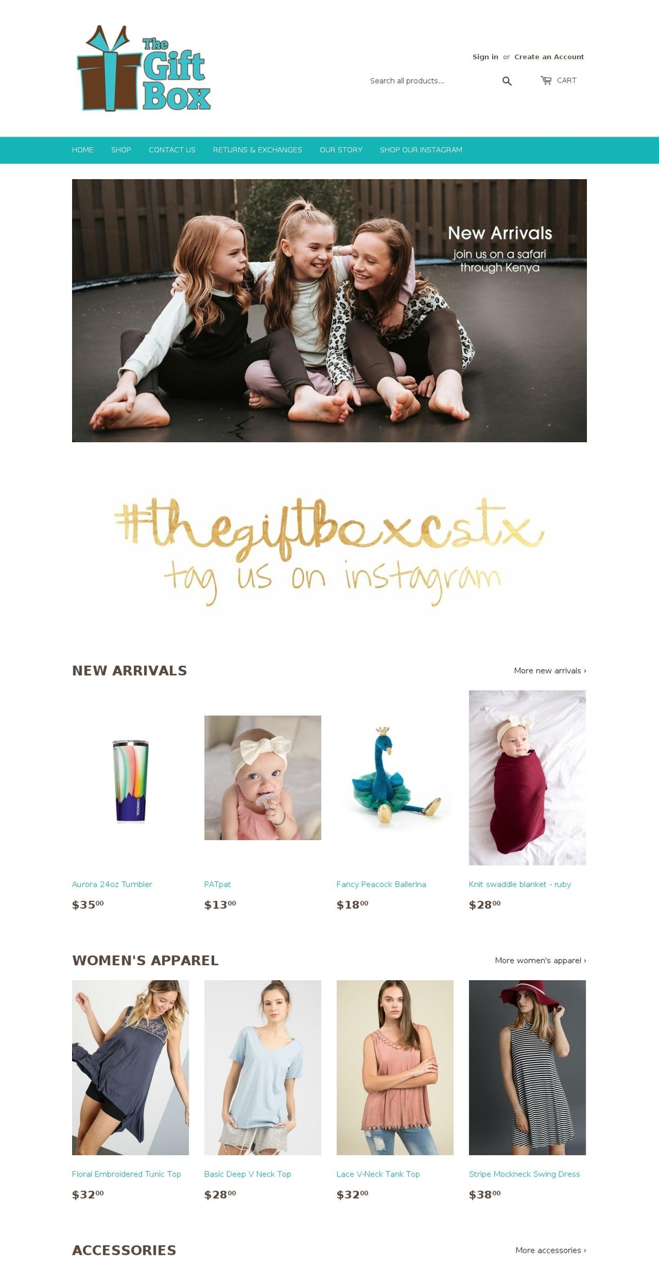 thegiftboxcstx.com shopify website screenshot