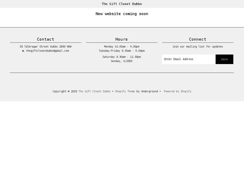 thegiftcloset.com.au shopify website screenshot