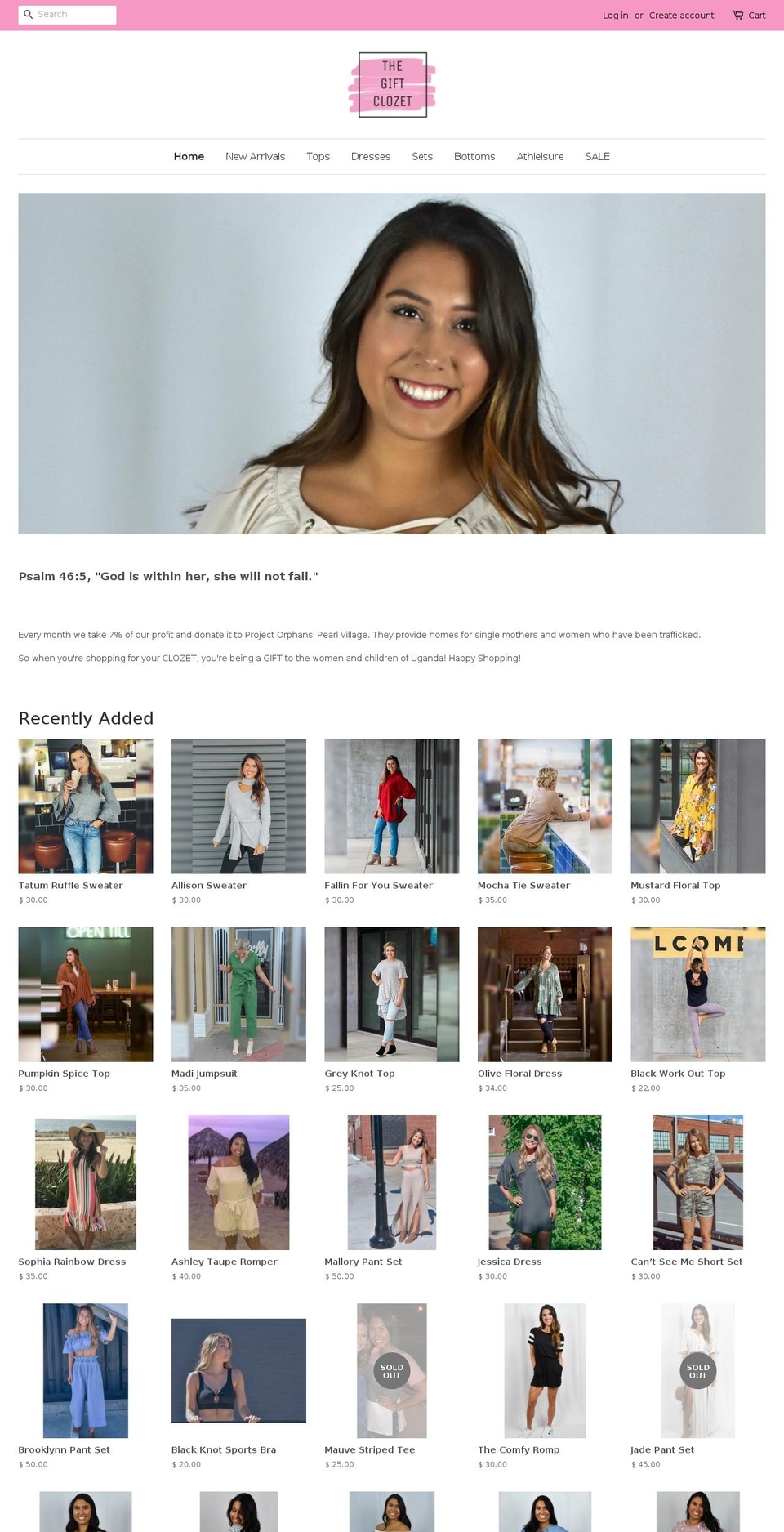 thegiftclozet.com shopify website screenshot