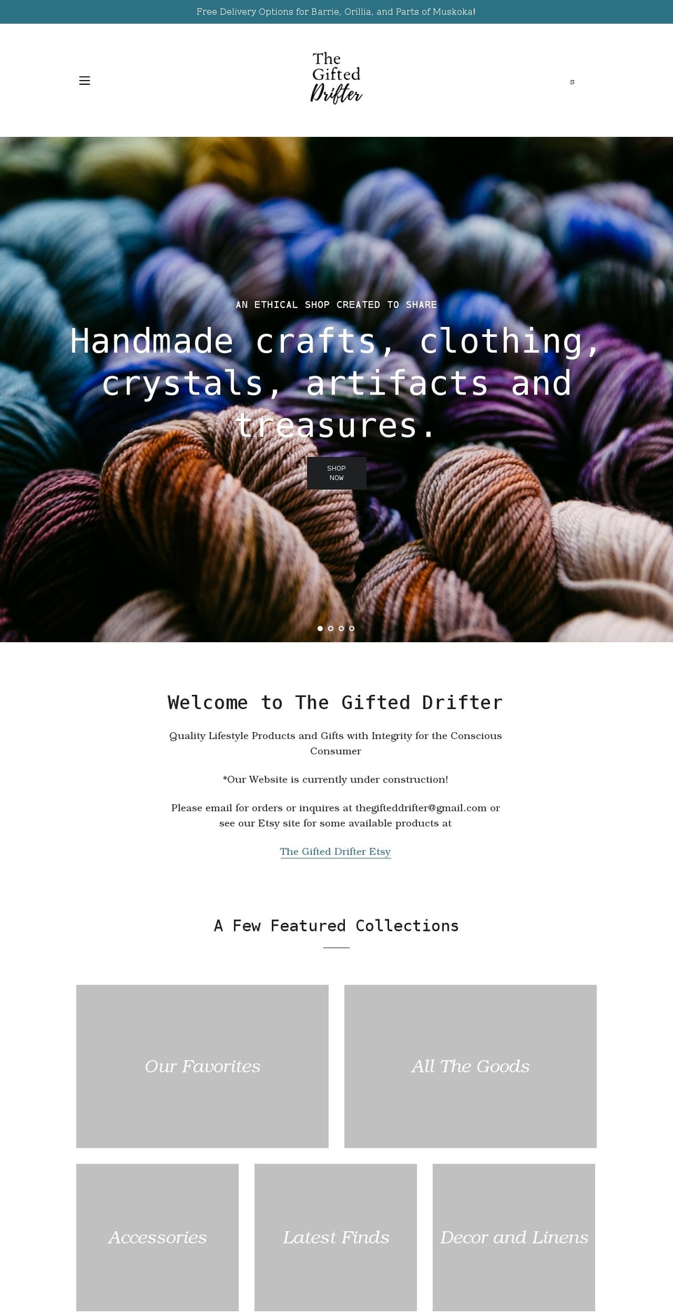 thegifteddrifter.com shopify website screenshot
