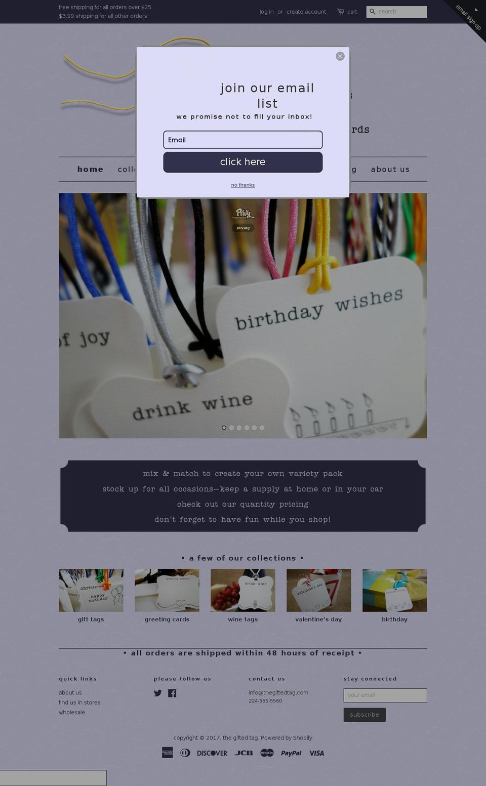 thegiftedtag.com shopify website screenshot