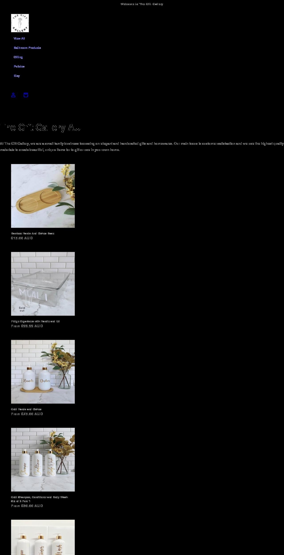 thegiftgallery.com.au shopify website screenshot