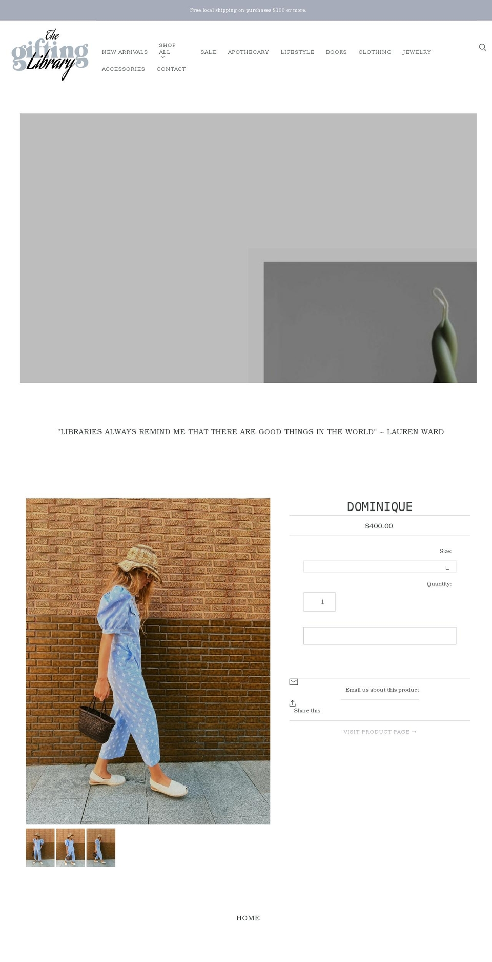 thegiftinglibrary.com shopify website screenshot