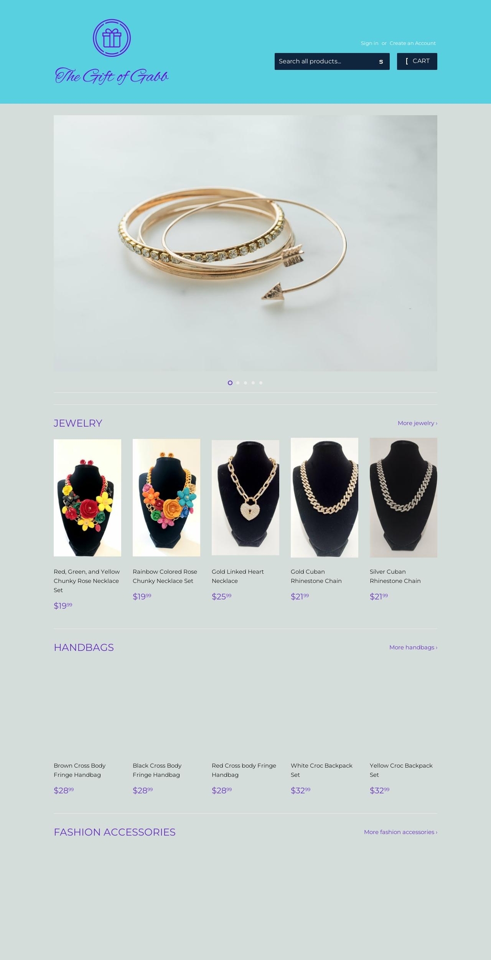thegiftofgabb.com — Shopify storefront screenshot