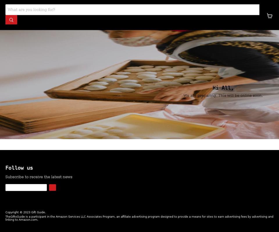 thegiftsguide.com shopify website screenshot