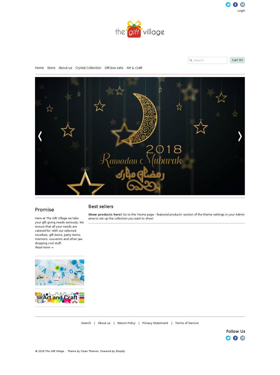 thegiftvillage.net shopify website screenshot