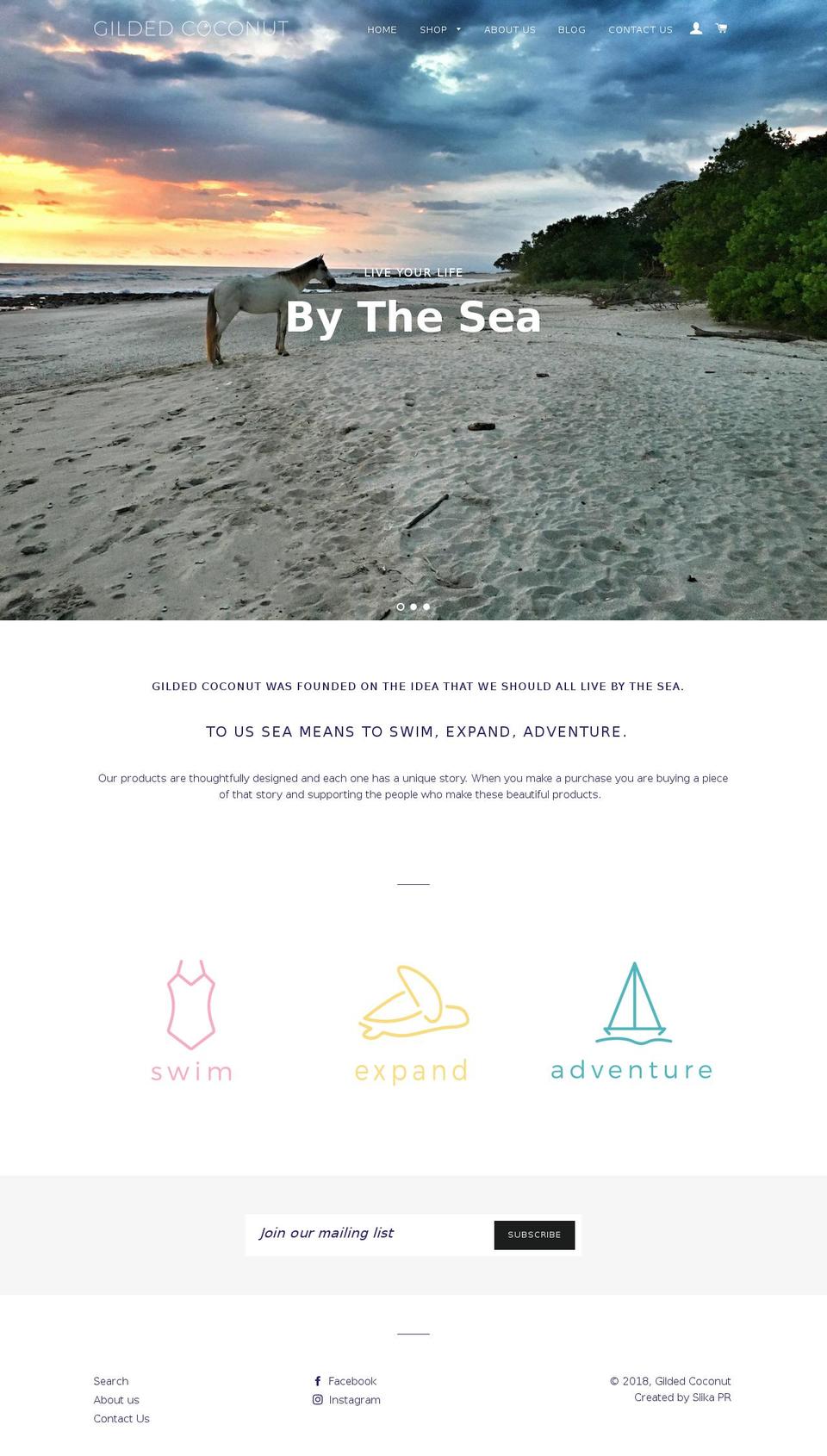 thegildedcoconut.com shopify website screenshot