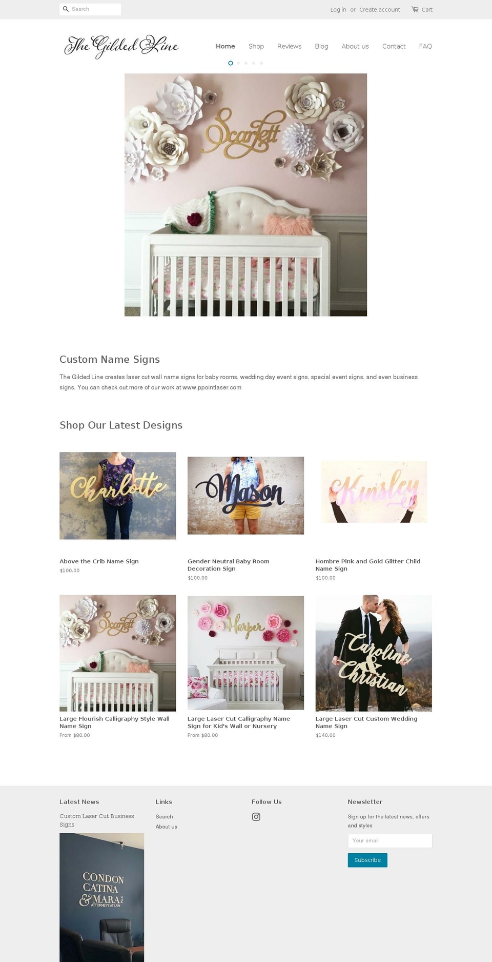 thegildedline.com shopify website screenshot