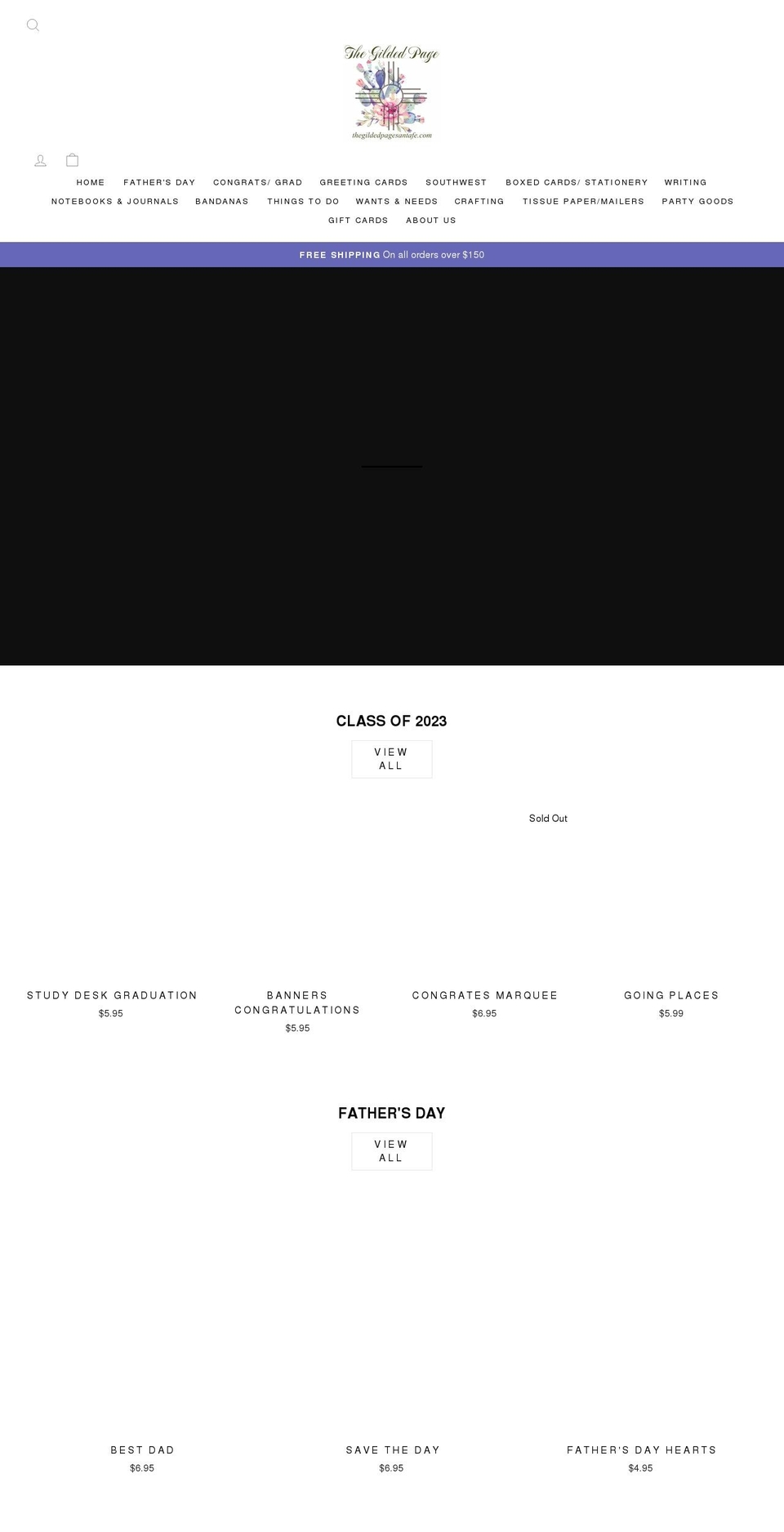 thegildedpagesantafe.com shopify website screenshot