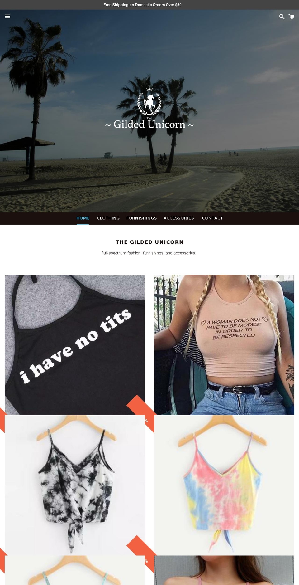 thegildedunicorn.com shopify website screenshot