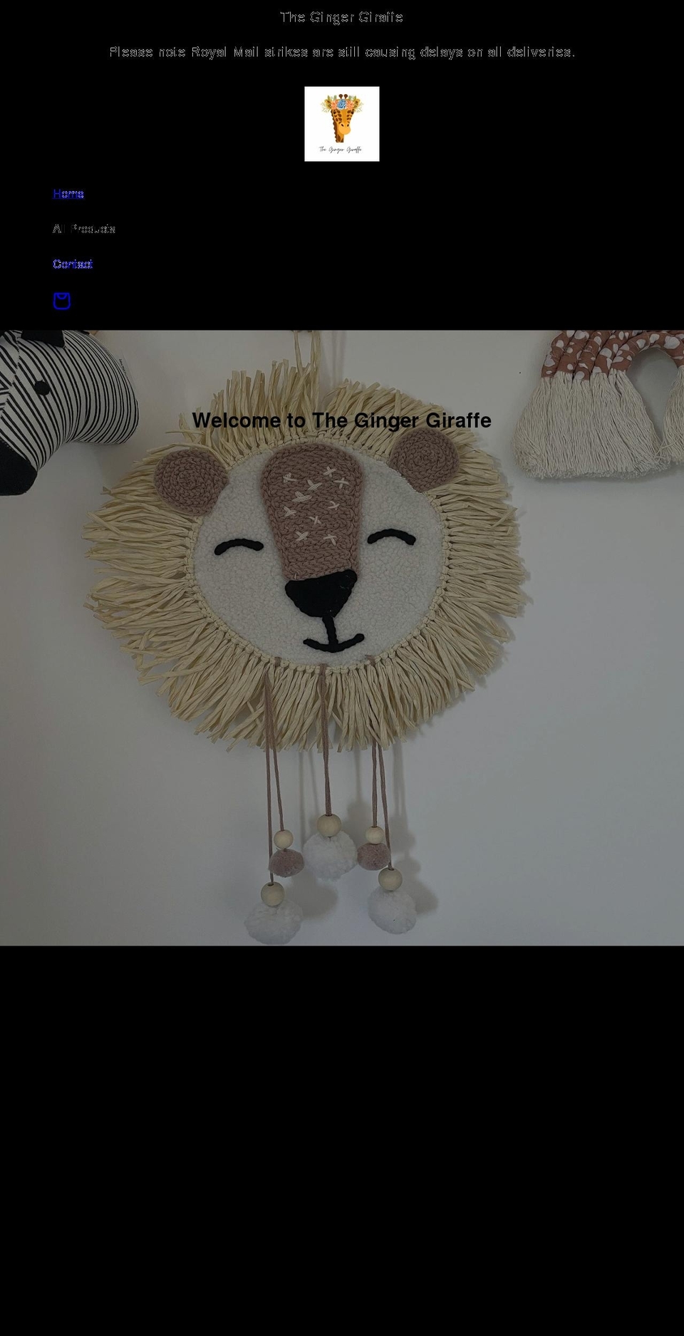 thegingergiraffe.com shopify website screenshot