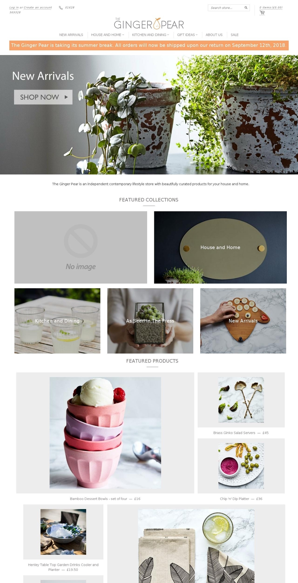 thegingerpear.com shopify website screenshot
