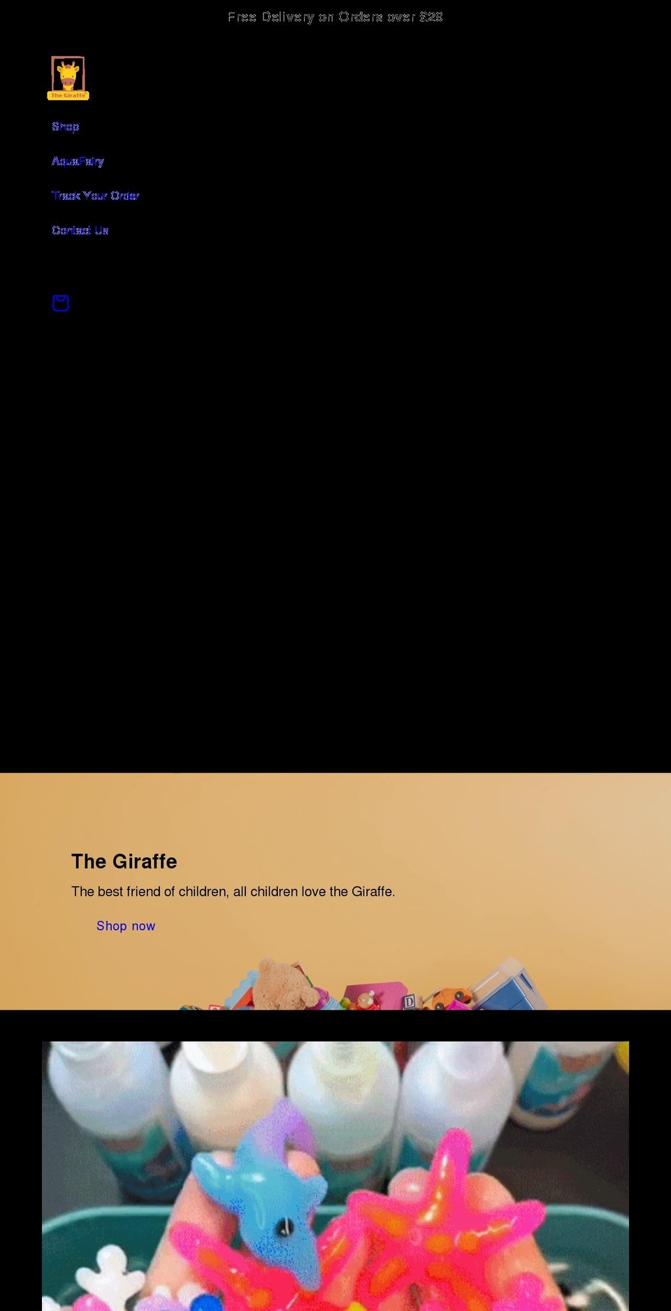 Orginal Shopify theme site example thegiraffe.co.uk