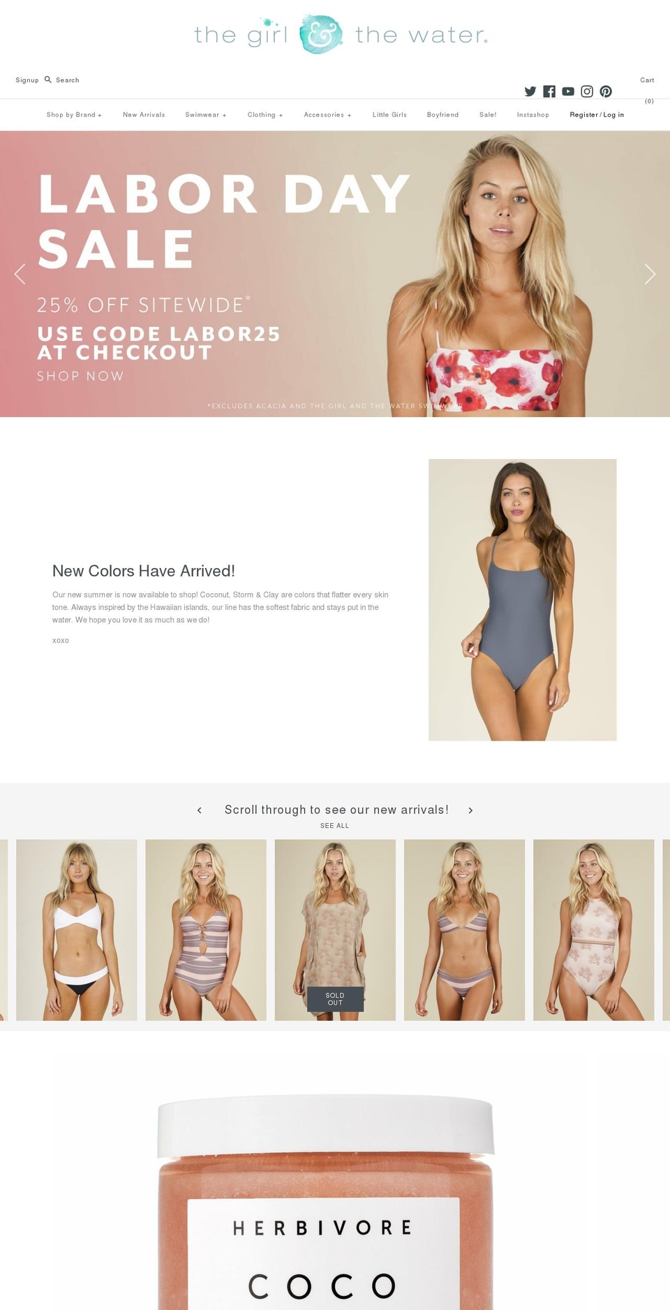 thegirlandthewater.co shopify website screenshot