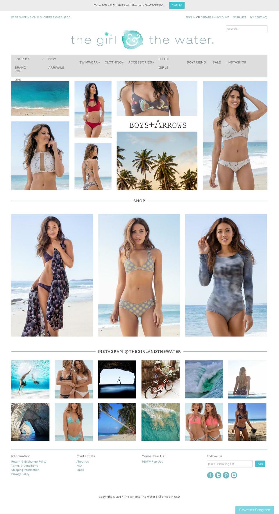 thegirlandthewater.net shopify website screenshot