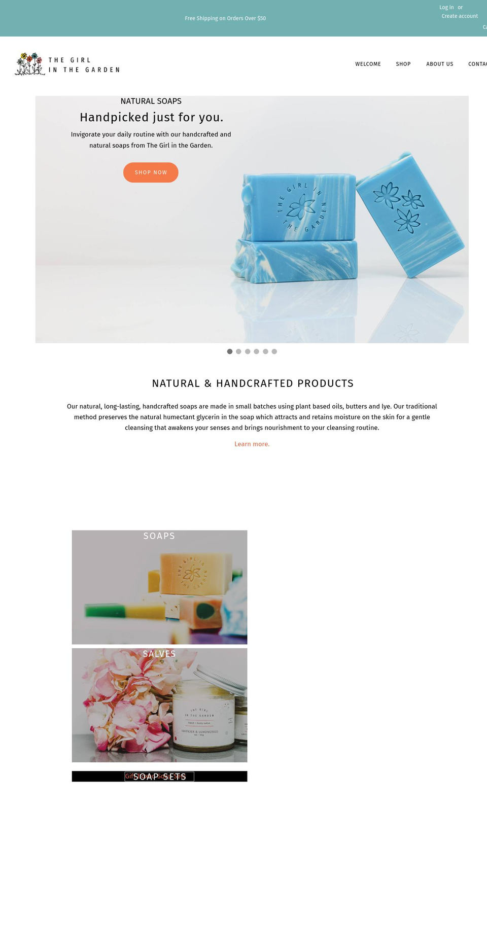 thegirlinthegarden.com shopify website screenshot