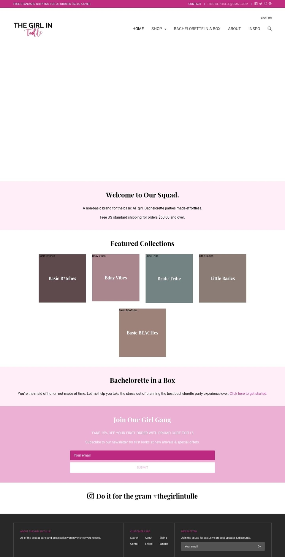 thegirlintulle.com shopify website screenshot