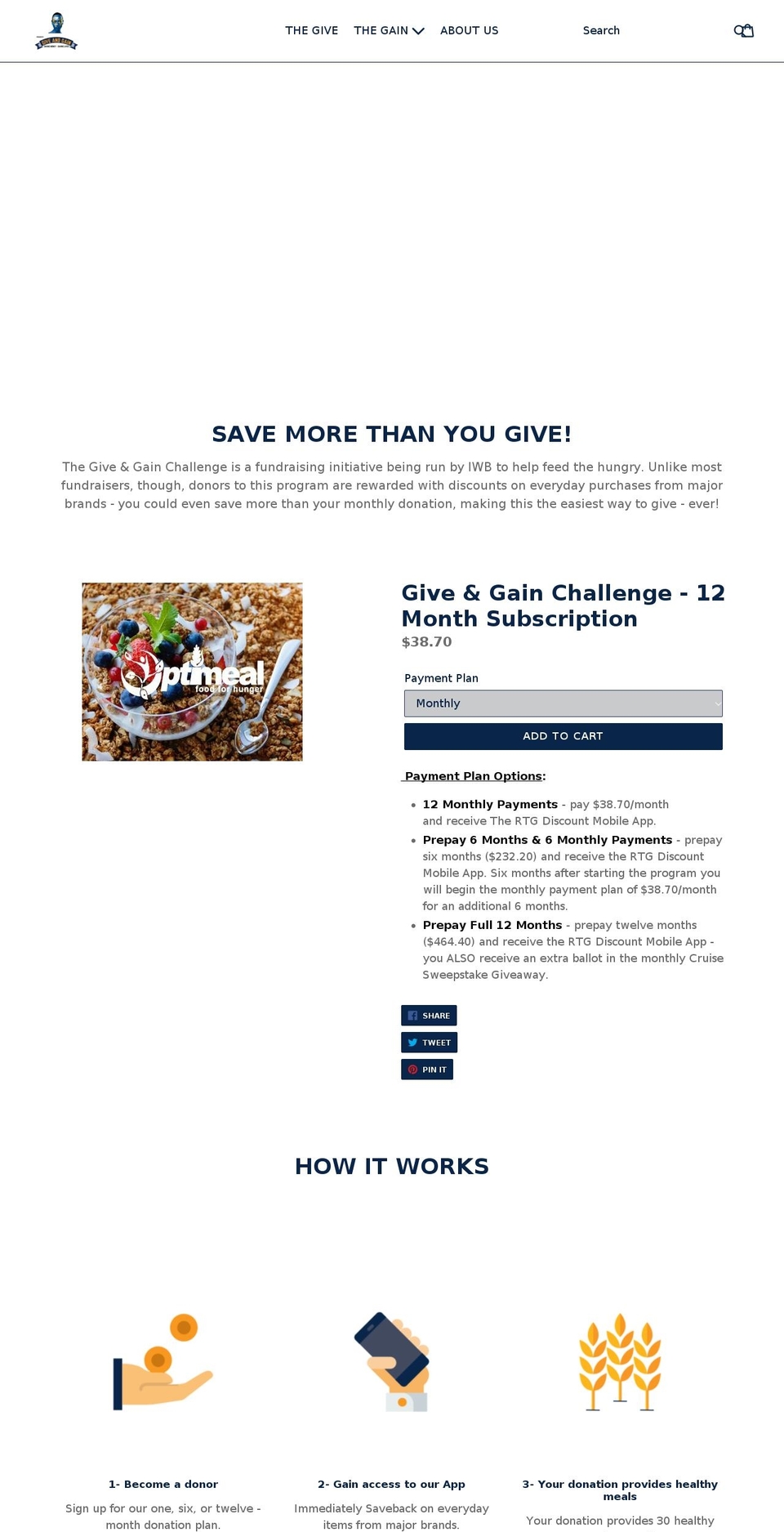Copy of Give \u0026 Gain 2.0 Shopify theme site example thegiveandgainchallenge.com