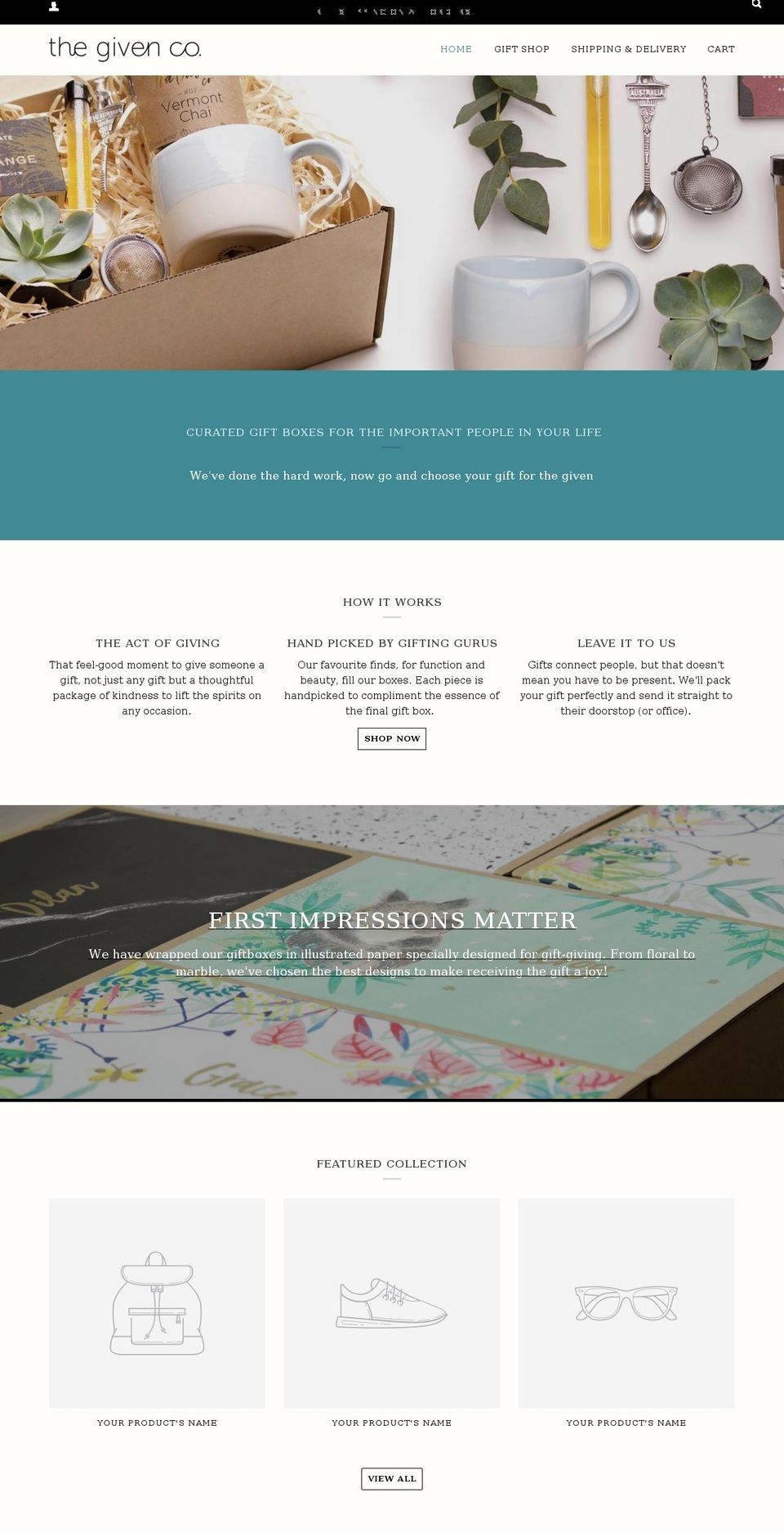 thegivenco.com — Shopify storefront screenshot