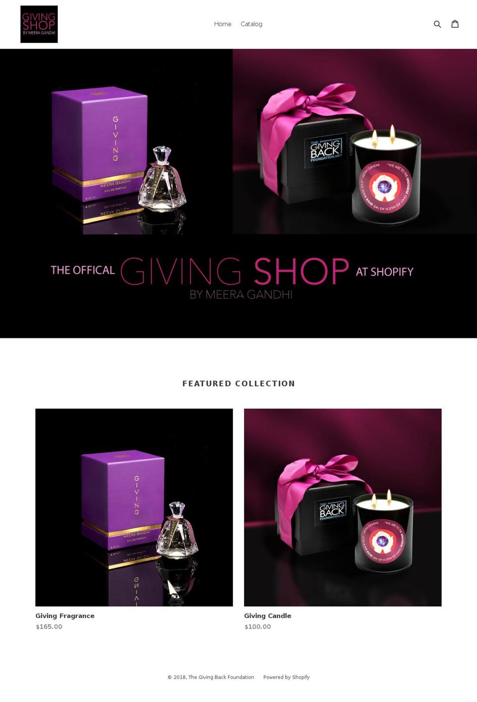 thegivingbackshop.com — Shopify storefront screenshot