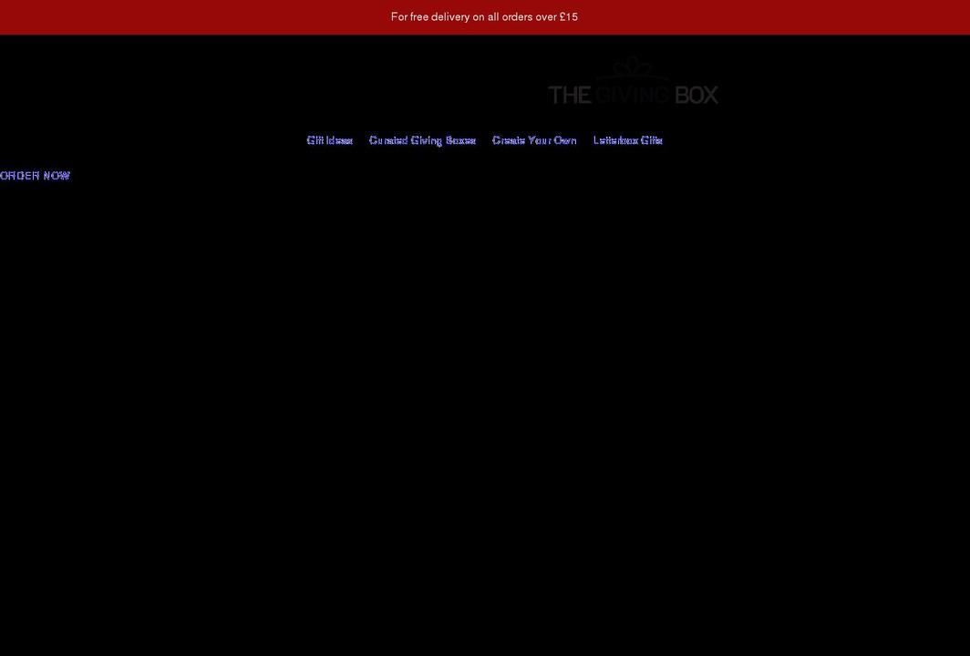thegivingbox.co.uk shopify website screenshot