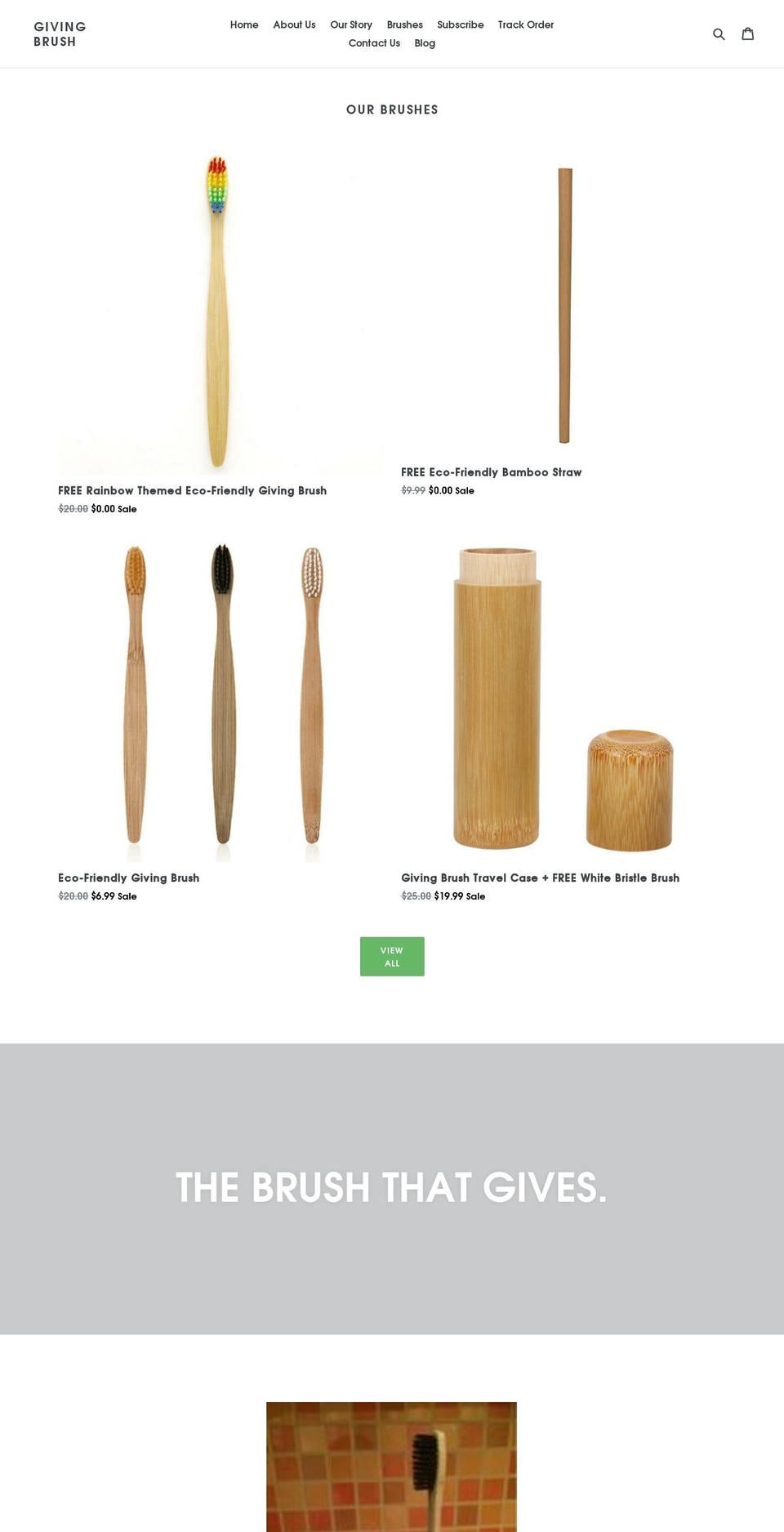 thegivingbrush.com shopify website screenshot