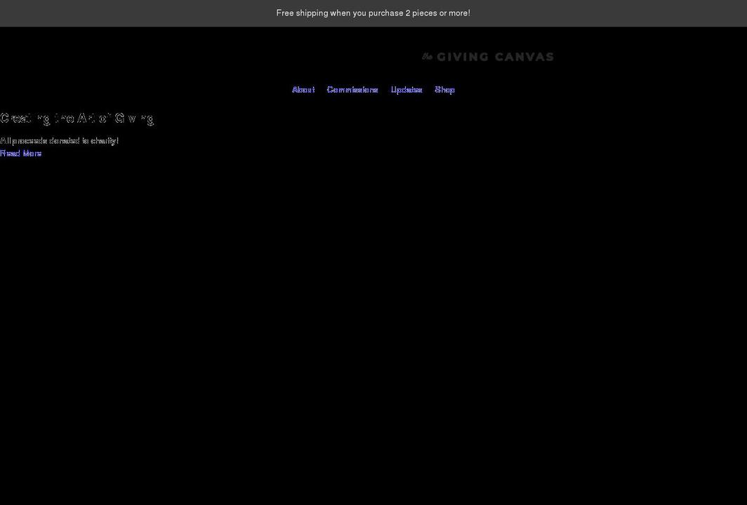 thegivingcanvas.com shopify website screenshot