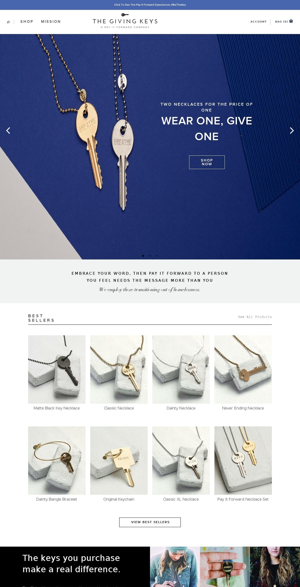 thegivingkeys.com shopify website screenshot