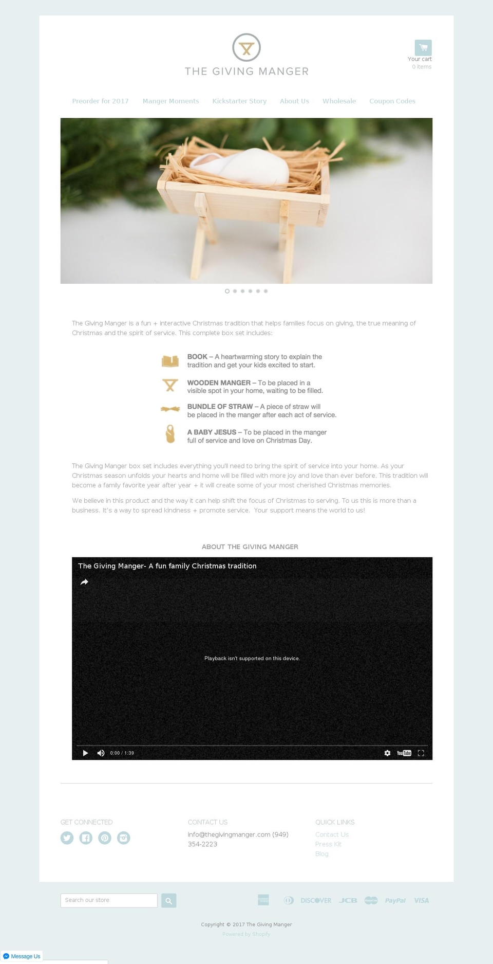 thegivingmangerboxset.com shopify website screenshot