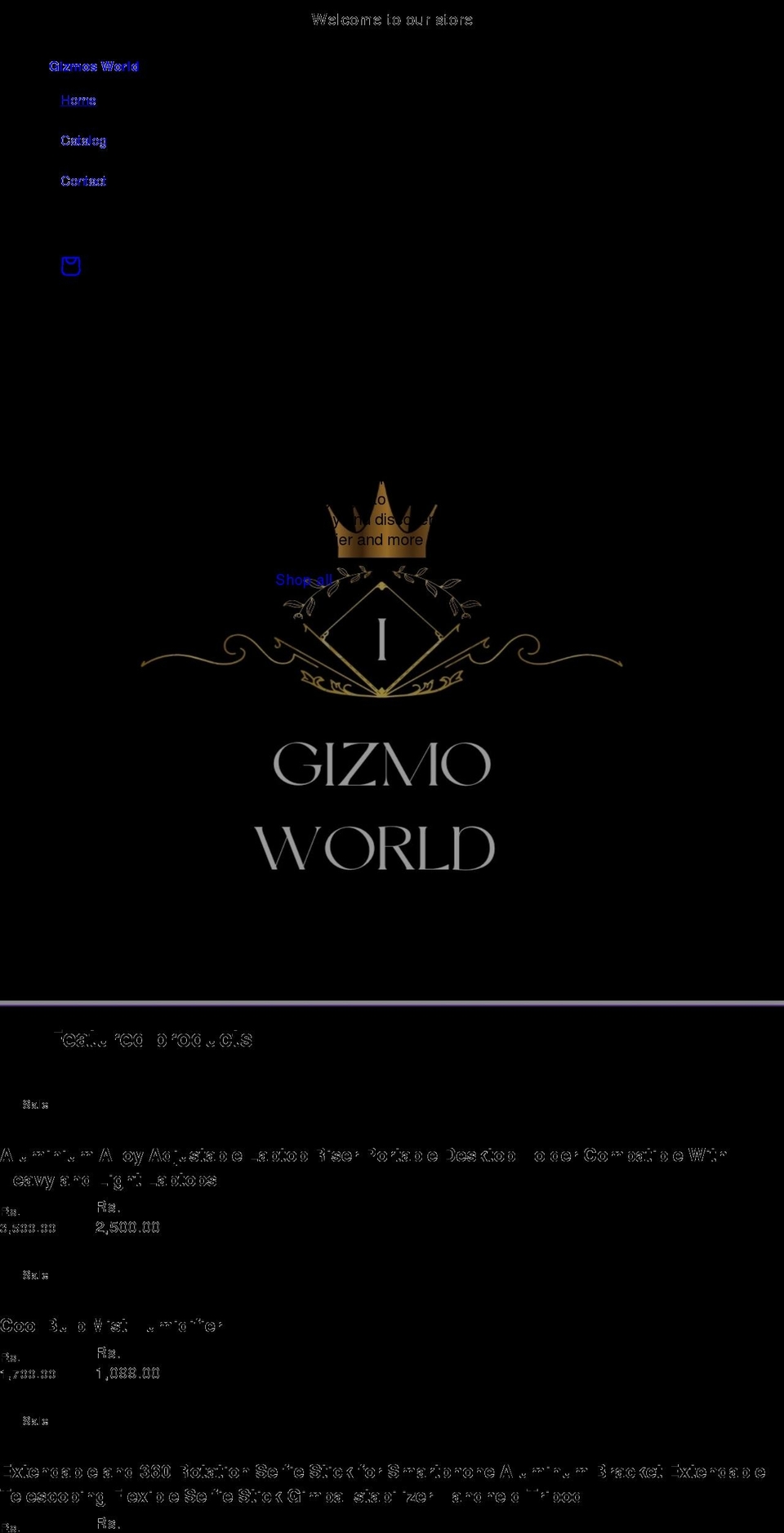 thegizmoworld.com shopify website screenshot