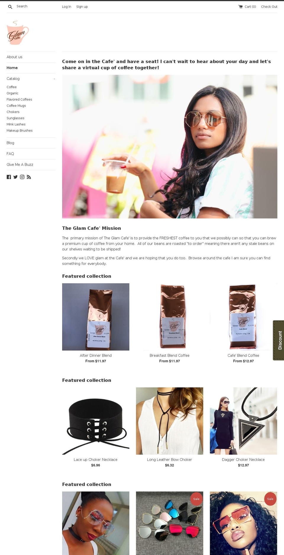 theglamcafe.com shopify website screenshot