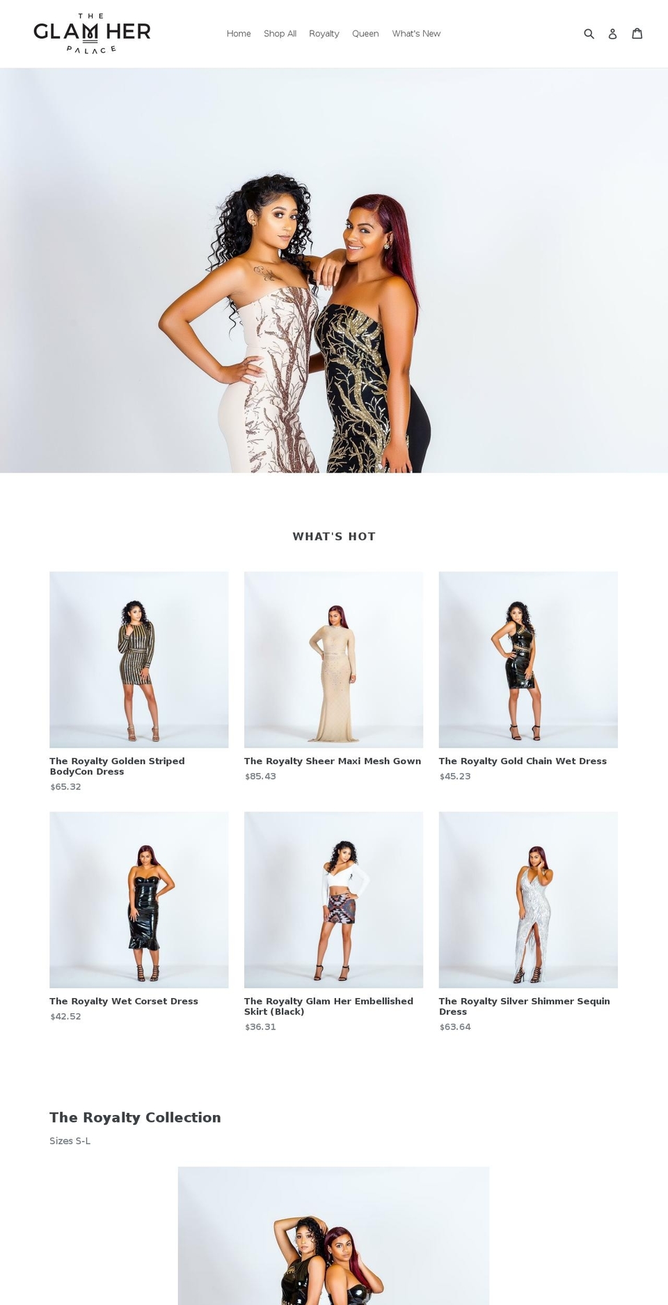 theglamherpalace.com — Shopify storefront screenshot
