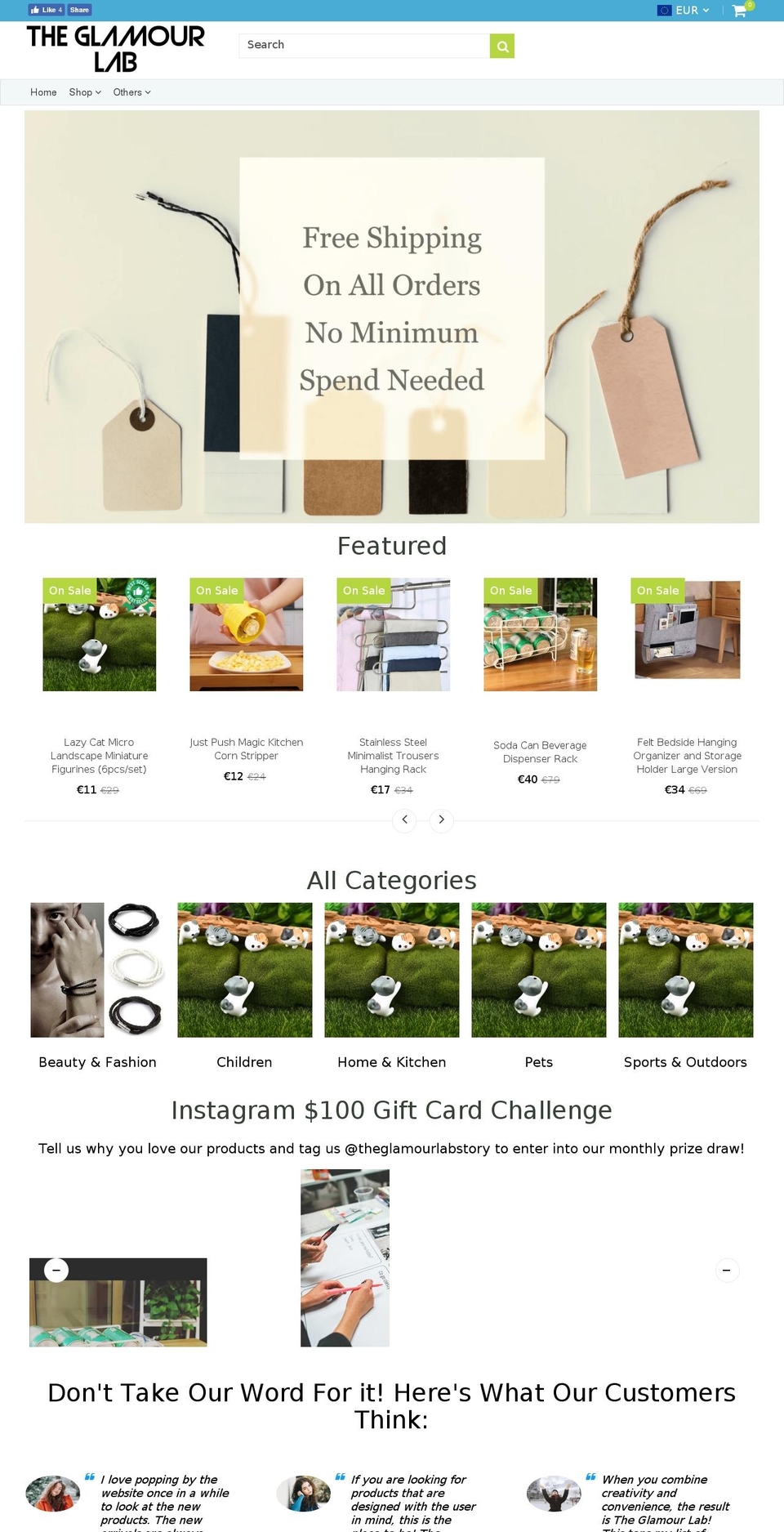 theglamourlab.com — Shopify storefront screenshot