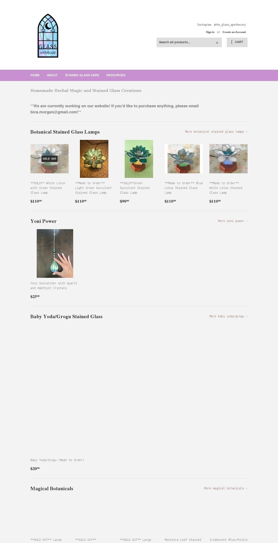 theglassapothecary.com shopify website screenshot