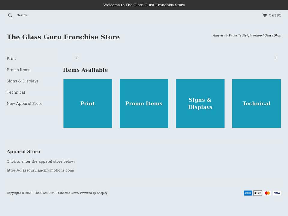 theglassgurustore.com shopify website screenshot