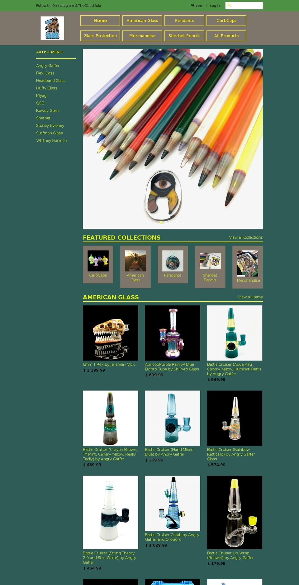 theglassmule.com shopify website screenshot