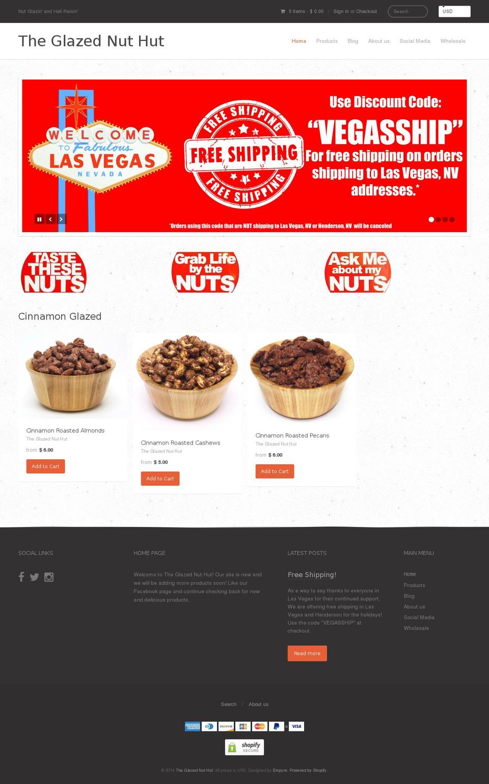 theglazednuthut.com shopify website screenshot