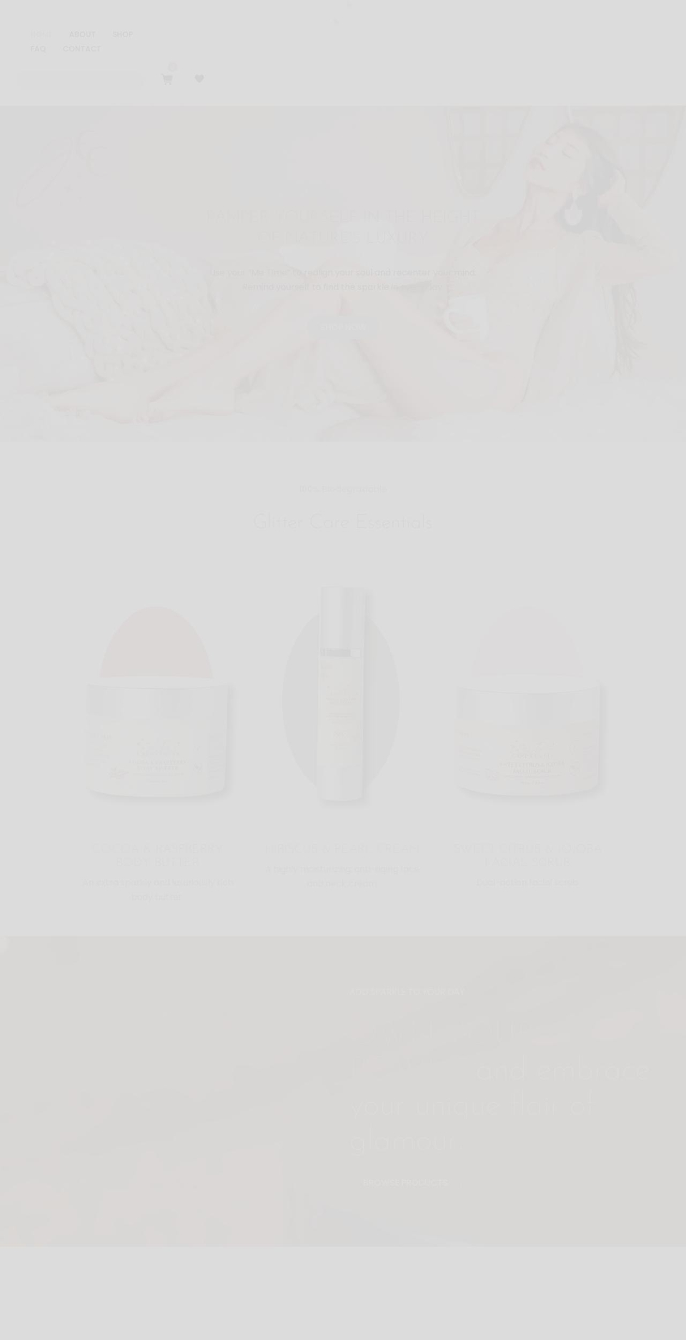 theglittercarecenter.com shopify website screenshot